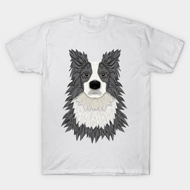 Border Collie Blue Merle T-Shirt by ArtLovePassion